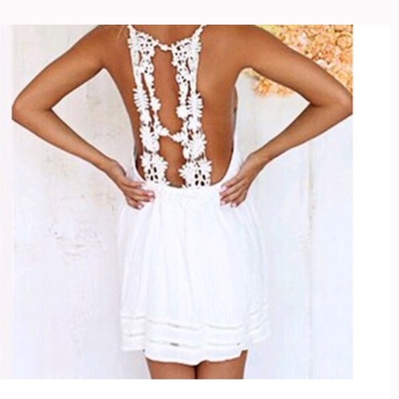 LF Dresses & Skirts - beautiful boho white lace spring summer dress S