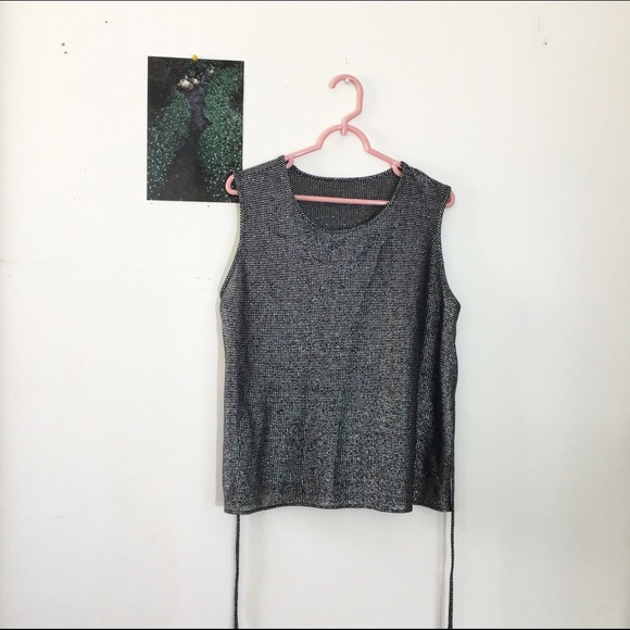 Vintage 80s Sparkly Metallic Tank Top