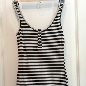 Black/white striped mini dress