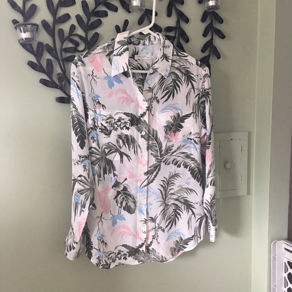Equipment floral 100% silk button down shirt.