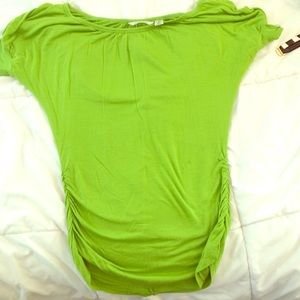 Lime green fitted band blouse