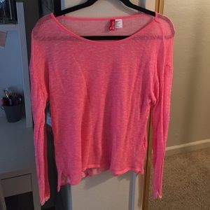 Neon pink long sleeve sweater