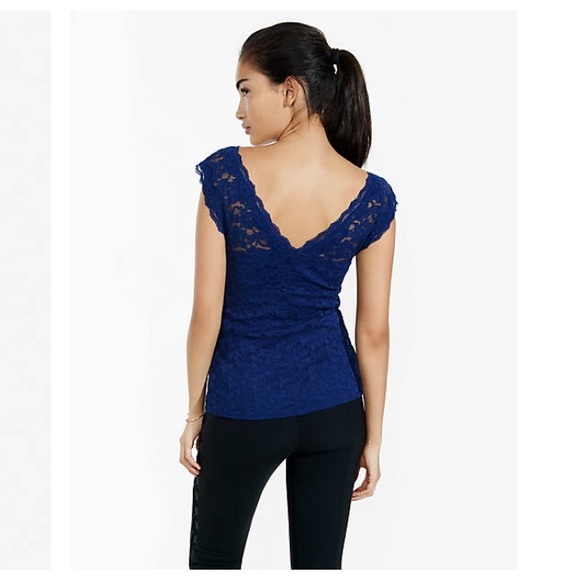 SOLD in Bundle.... Light Blue Express Lace Top - Picture 2 of 3