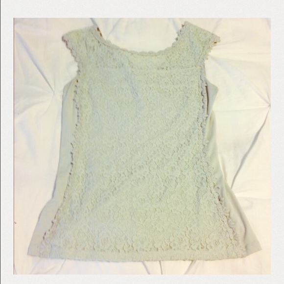 SOLD in Bundle.... Light Blue Express Lace Top - Picture 3 of 3