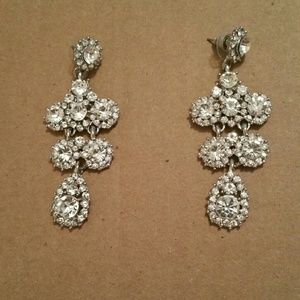 Silver rhinestone earrings
