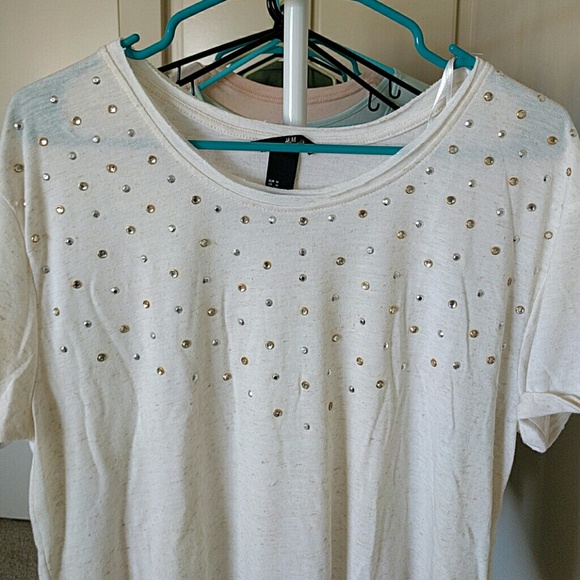 H&M Rhinestone T- Shirt, size medium - Picture 2 of 4