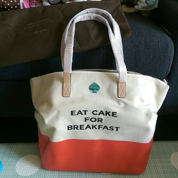 kate spade eat cake for breakfast tote