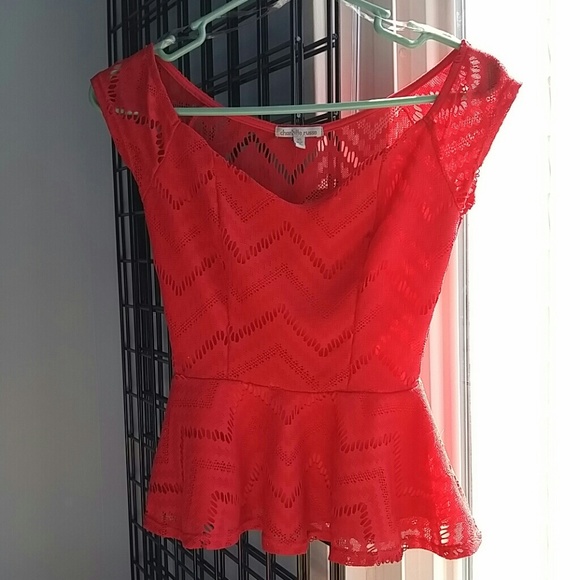 Red Peplum Top