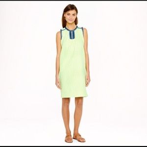 JCrew Arrown-Printed Neon Shift Dress.