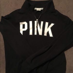 Black half zip PINK hoodie