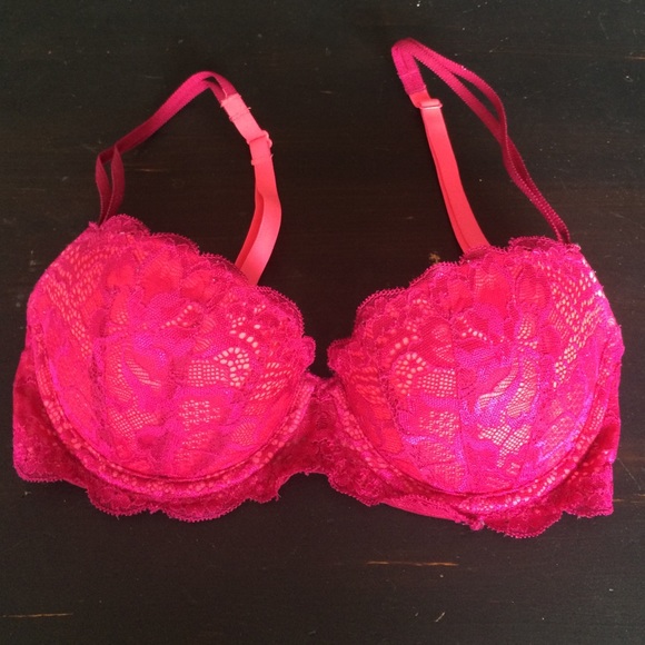 VS PINK Date push-up bra 32B magenta/hot pink