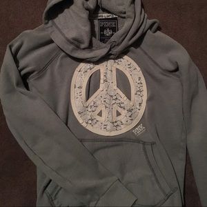 Blue grey hoodie PINK size small