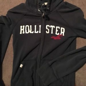 Blue zip up jacket HOLLISTER