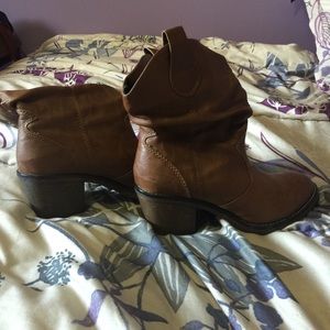 Brown cowboy style boots