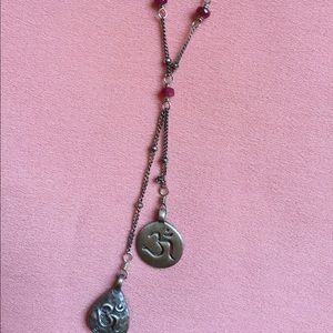 Om Satya New York City Ruby colored gem Necklace