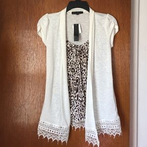 Leopard print tank top with attached cover up