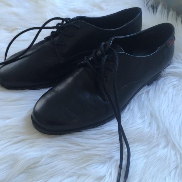 Black Leather Oxfords