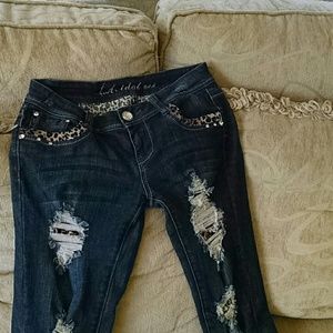 LA Idol skinny distressed jeans