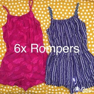 Size girls small Rompers 6/6x euc