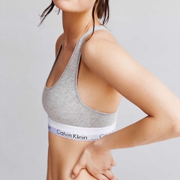 NWT Calvin Klein grey bralette racerback - Picture 2 of 3