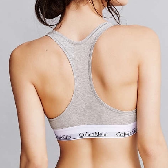 NWT Calvin Klein grey bralette racerback - Picture 3 of 3