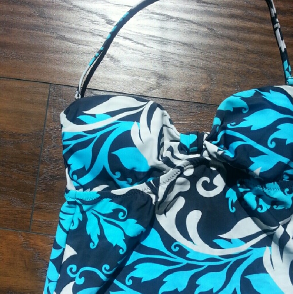Blue Halter Tankini Top