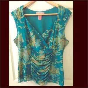 Bandolino Women's Sleeveless Gathered Dress Top XL