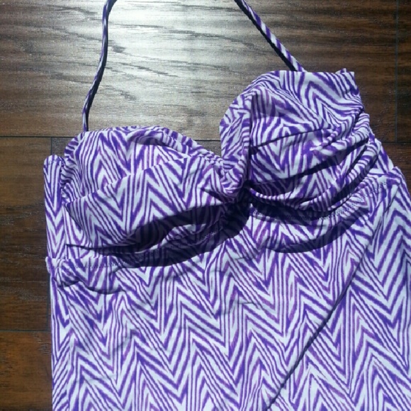 Purple Chevron Halter Bikini Top
