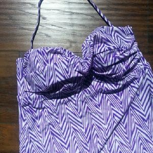 Purple Chevron Halter Bikini Top