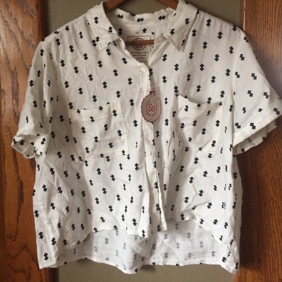 NWT Sonoma cropped button up shirt size XL