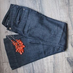 Wide Flare Dark Denim Jeans