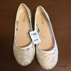 Final markdown Charlotte Russe White Daisy Flats
