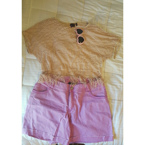 Lane Bryant Highwaisted Pink Shorts 18 NWOT