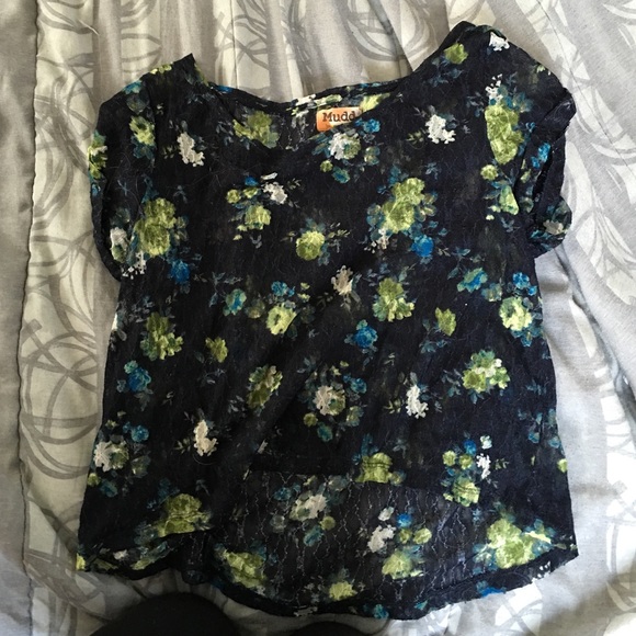 See through lace shirt