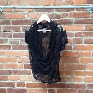 Black see through blouse