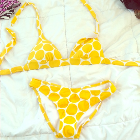 Victoria's Secret yellow polkadot bikini