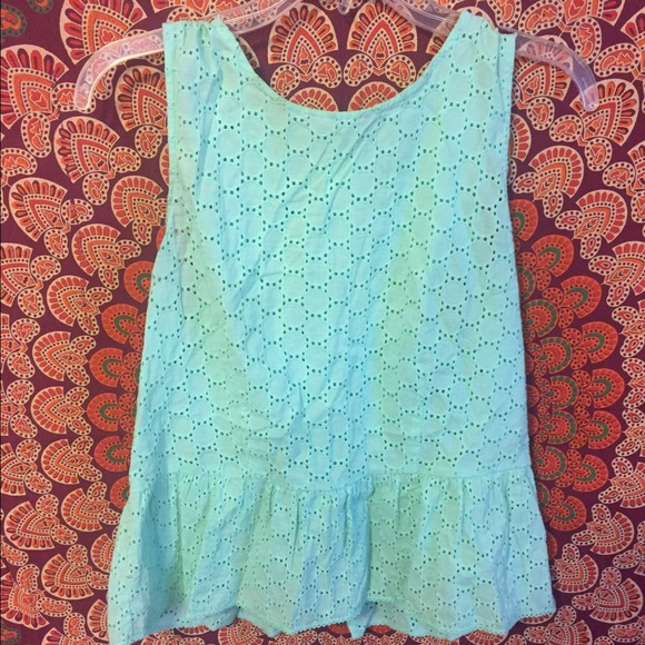 Mint peplum blouse