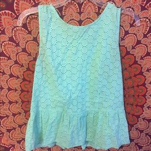 Mint peplum blouse