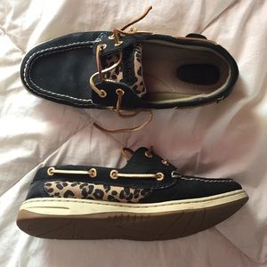 Sperry Topsider Black Leopard Boat Shoe