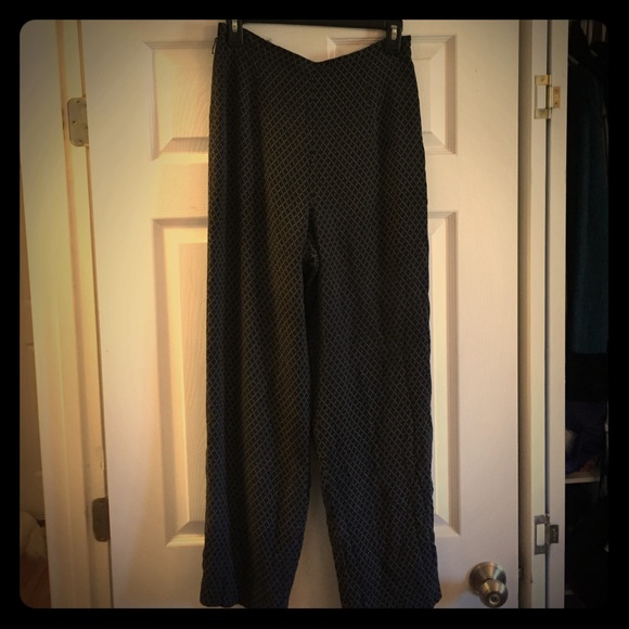 Black Patterned Pants - Picture 1 of 3