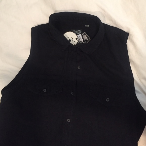 Short navy dress, with pockets on either side - Picture 3 of 4