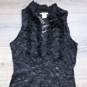 Black Lace Sleeveless Top