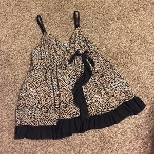 Short leopard and black nightie size 18/20