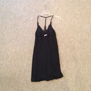 Black crochet lace baby doll lingerie