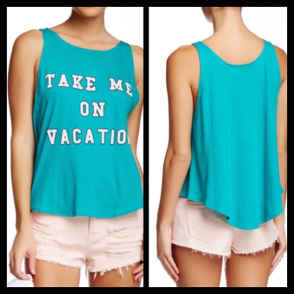 ❌SOLD❌WILDFOX Tank Take Me On Vacation - Picture 2 of 5