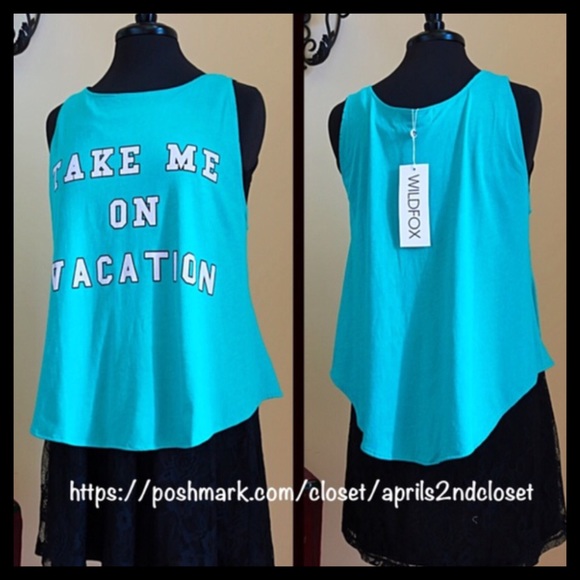 ❌SOLD❌WILDFOX Tank Take Me On Vacation - Picture 3 of 5