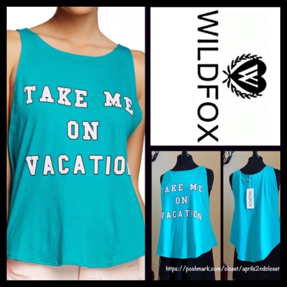 ❌SOLD❌WILDFOX Tank Take Me On Vacation - Picture 5 of 5