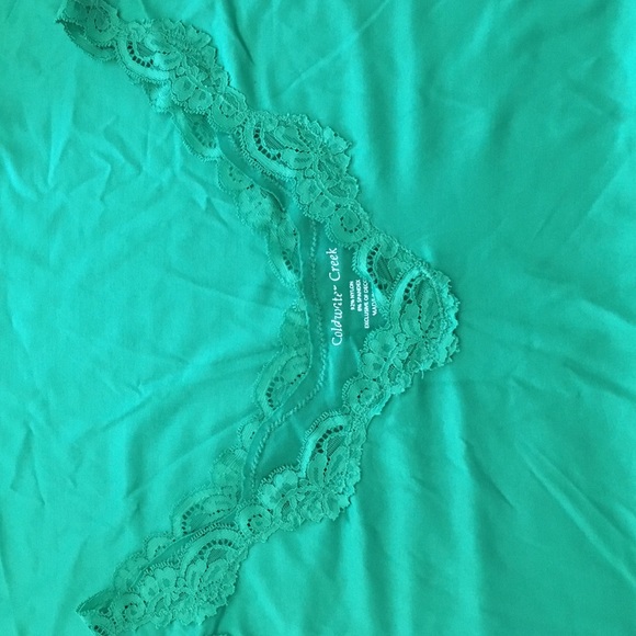 Green lacy camisole...