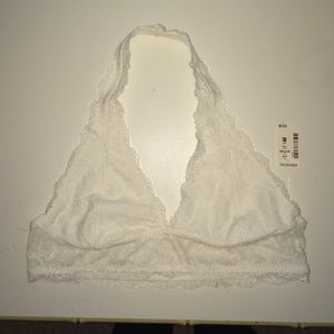 White lace halter bralette