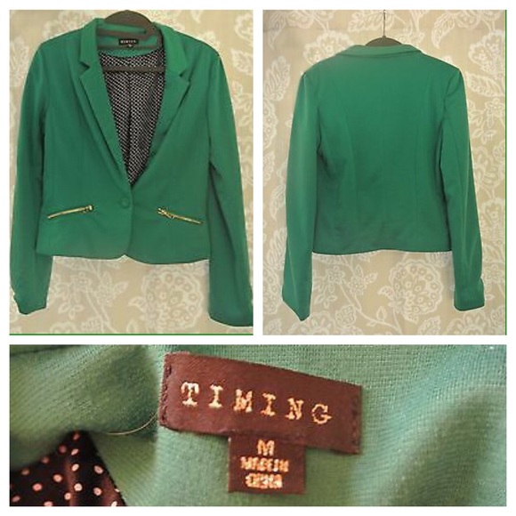 Women's green Timing blazer, size M